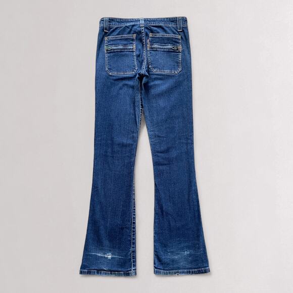 Vintage Levis Early Y2K Superlow Bootcut Denim Jeans 32x32 Low Rise Blue Grunge - Picture 2 of 12